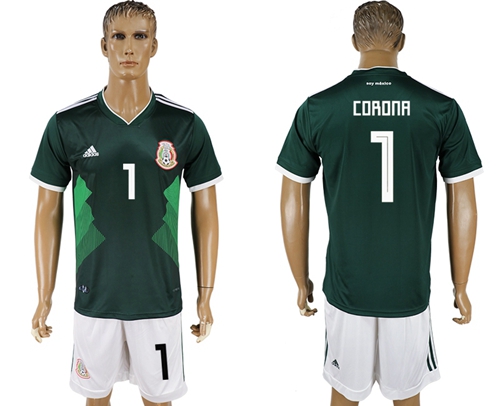 Mexico #1 Corona Green Home Soccer Country Jersey